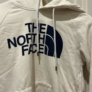 North face cream and navy hoodie size small